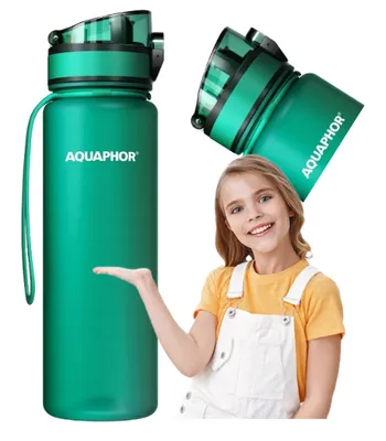 Zdjęcie produktu dla Butelka filtrująca Aquaphor 0,5 l zielona + 1 filtr