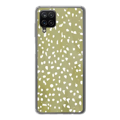 Produktbild von MuchoWow® Handyhülle Schutzhülle Hülle für Samsung Galaxy A12 Polka dots - Weiß - Grün Silikon Softcase Handy Hülle - Bild