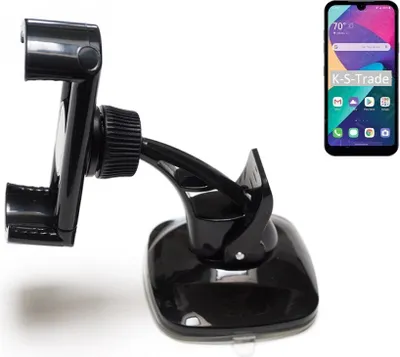 Produktbild von K-S-Trade kompakte Handy-Halterung Windschutzscheibe kompatibel mit LG Electronics Phoenix 5 Armaturenbrett schwarz Autohalterung KFZ Halter