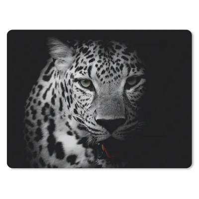 Produktbild von MuchoWow® Mauspad Mousepad Tiere - Schwarz - Weiß - Panther - Porträt 40x30 cm - Mousepads - Maus Mat - Pad - Mausunterlage - Anti Rutsch