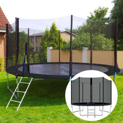 Obrázok produktu pre Trampolína s bezpečnostnou sieťou 365 cm 8 stĺpikov Skákacia podložka Pružinový kryt Trampolínový rebrík