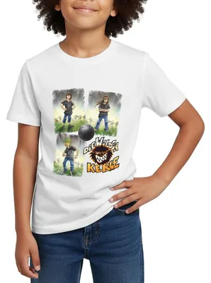 Produktbild von Spreadshirt Die Wilden Kerle Quartett Logo Kinder T-Shirt, 110/116 (5-6 Jahre), Weiß