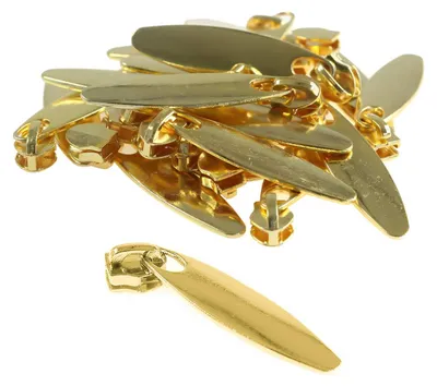 20 Zipper für Spiralreißverschluss, 5mm, non lock, gold