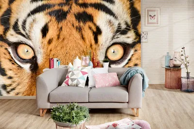 Produktbild von Vlies Fototapete TIGERAUGES 375 x 250 cm (inkl. Kleister) - Vlies Tapete, Wandtapete, Wandbilder - Tapete für Wohnzimmer Schlafzimmer, Büro, Küche - Montagefertig