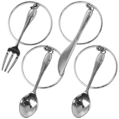 Obrázek produktu pro Držáky na ubrousky – kovové kroužky na ubrousky – 4 cm – sada 4 kusů – stříbrná barva