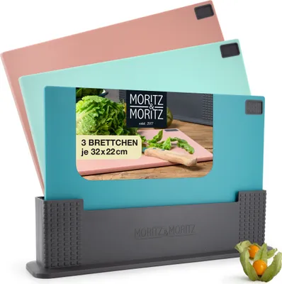 Produktbild von Moritz & Moritz 3x Schneidebrett Piazza Kunststoff Set 32 x 22 cm Küchenbrett