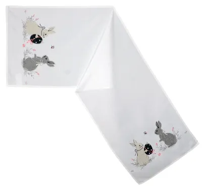 Produktbild von Tischdecke Läufer Stickerei Osterhase Osterei Ostern Frühling 40 x 140 cm
