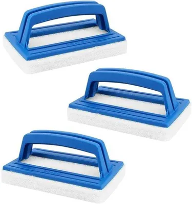 Zdjęcie produktu dla Szczotka do czyszczenia basenów z tworzywa sztucznego – 14,5 x 8,5 cm – 3 sztuki