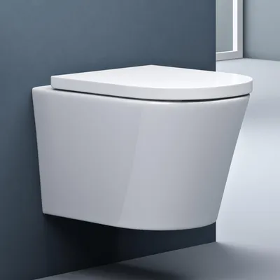 Produktbild von doporro Wand WC Hänge Toilette Weiß inkl. Softclose Absenkautomatik 49x35,5x35 cm Hänge-Toilette spülrandlos Hänge-WC aus Keramik Aachen108
