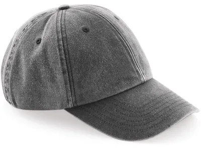 Produktbild von Beechfield Uni Vintage Denim-Look Kappe FK253 (Einheitsgröße) (Vintage Schwarz)