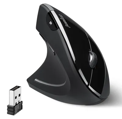 Zdjęcie produktu dla Mysz ergonomiczna dla leworęcznych - Bezprzewodowa 2,4 GHz - Pionowa - 800/1200/1600 DPI