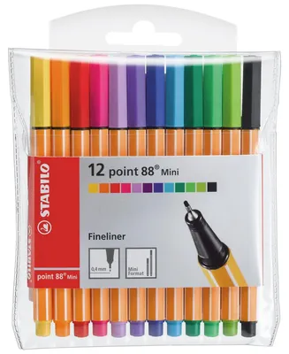 Produktbild von STABILO Fineliner -  point 88 Mini - 12er Pack - 12 verschiedene Farben