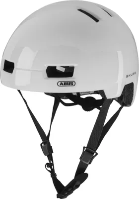 Produktbild von ABUS Stadthelm Skurb - Robuster Fahrradhelm für den Alltag, beim Skaten, BMX-Fahren oder Longboarden - Weiß, Größe M (55-59 cm)