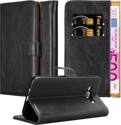 Obrázek produktu pro Cadorabo Case for Samsung Galaxy A8 2015 Protective Cover in Black Pouzdro na mobilní telefon typu kniha Case Luxury