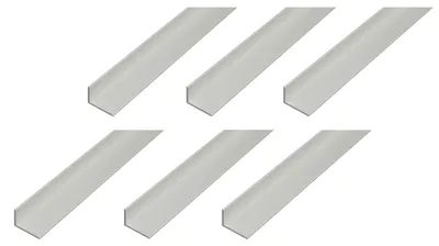Zdjęcie produktu dla Alberts 6 x profil kątowy, aluminium, anodowane na srebrno, 25 x 15 x 1,5 mm, długość 1 m