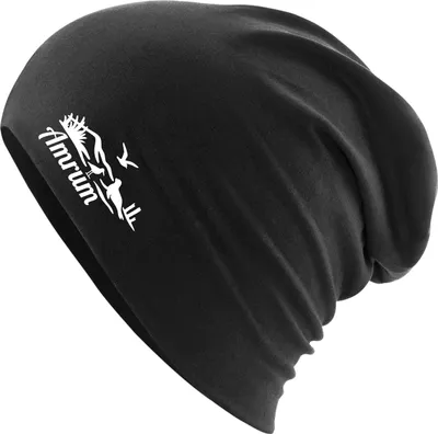 Produktbild von Huuraa Beanie Amrum Strandmotiv Black One Size Baumwolle und Elasthan Mütze Geschenkidee