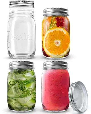 Gläser mit Deckel 490 ml 4er-Set Mason Jars luftdicht auslaufsicher