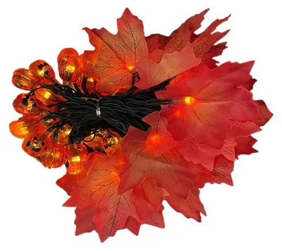 Solar-LED-Kürbis-Lichterkette, 36 Lampen, 700 cm, für Halloween