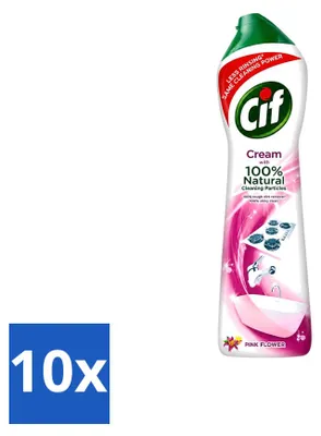 Produktbild von 10 x Cif Scheuermilch Pink Flower - 500 ml - Vorteilspackung - 10 Stücke