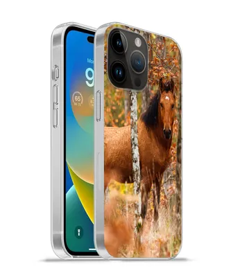 Produktbild von MuchoWow® Handyhülle Schutzhülle Hülle für Apple iPhone 14 Pro Max Pferd - Wald - Braun Silikon Softcase Handy Hülle - Hardcover