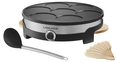 Crêpes-Pfanne 1500 W, 7 Mini-Pfannkuchen, antihaftbeschichtet, 35 cm