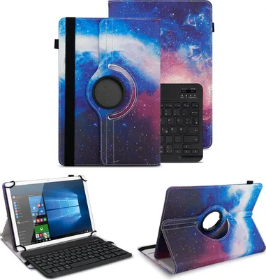 Produktbild von Schutzhülle für VALE Tablet V10E / V10A Bluetooth Hülle Tasche QWERTZ TastaturFarben:Motiv 17