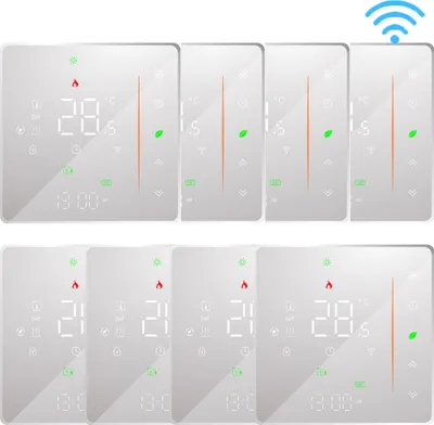 Produktbild von 8X Raumthermostat WiFi Intelligent Thermostat Warmwasserbereitung fußbodenheizung APP, Alexa/Google Voice Control 5A - weiß Raumthermostat