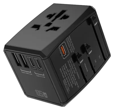 Zdjęcie produktu dla Techsuit Adapter adapter PD 65 2× USB, 3× USB-C, EU UK AUS US - czarny
