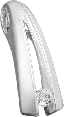 Produktbild von Anhänger aus 925 Silber mit Zirkonia schlicht Silberanhänger Damen