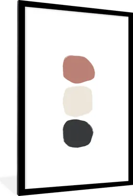 Produktbild von MuchoWow® Gerahmtes Poster Minimalismus - Pastell - Gestaltung 60x90 cm - Poster mit Schwarzem Bilderrahmen Wandposter Rahmen Foto Bilder - Dekoration - Wandposter Wohnzimmer - Hochwertig
