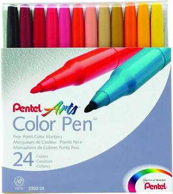 Produktbild von Pentel Fiberpen Colorstifte, sortiert – Set mit 24 Stück
