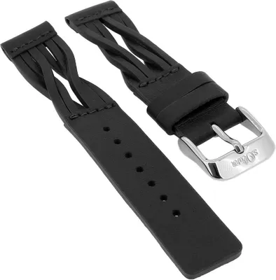 Produktbild von s.Oliver ⇒ Uhrenarmband 16mm ⇒ Leder schwarz ⇒ mit Naht ⇒ SO-1421-LQ