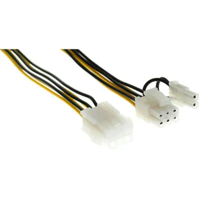Produktbild von InLine 26626Z, 0,1 m, PCI-E (6+2 pin), PCI-E (6-pin), Schwarz, Gelb
