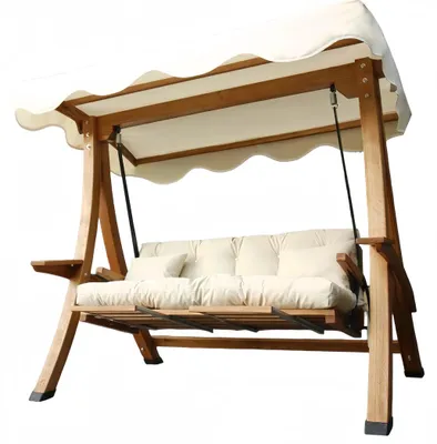 Produktbild von r Holz Gartenschwingstuhl Edle Holz Schaukel Gartenschaukel Neu