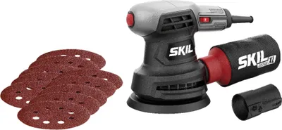 Immagine prodotto di Levigatrice rotorbitale SKIL 280 W 125 mm con sacco raccoglipolvere XL e 10 dischi abrasivi 7422 AA