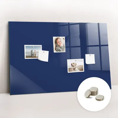 Produktbild von Magnetisch Tafel Magnettafel - Magnetpinnwand Memoboard - Notiztafel verschiedenen Designs - 90x60 cm - Blaue Farbe