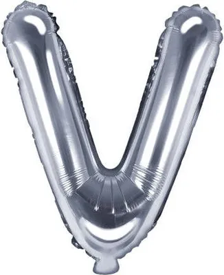 Produktbild von Folienballon Buchstabe "V", 35cm, silber, 1 Stk.