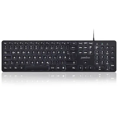 Produktbild von Perixx PERIBOARD-331 DE B, Tastatur, USB kabelgebunden, Hintergrundbeleuchtung