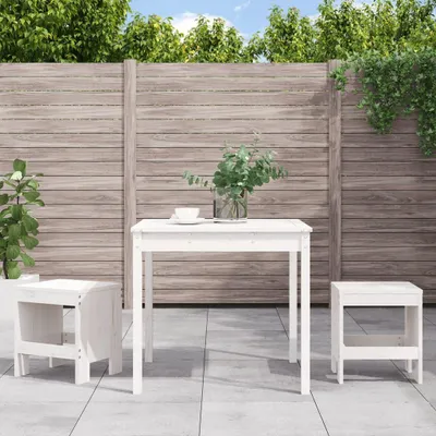 Immagine prodotto di set bistrot da giardino 3 pezzi in legno di pino massiccio bianco