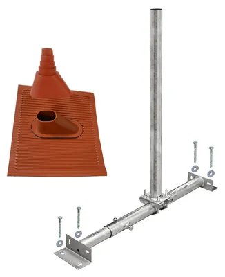 Produktbild von PremiumX X100-48F Dachsparrenmasthalter feuerverzinkt ALU-Ziegel Set rot