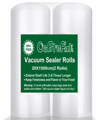 Productafbeelding van Vacuümzakken vacuumzakken voedsel - 20 x 1500 cm - 2 stuks - Voedselkwaliteit - Sous-vide - BPA-vrij