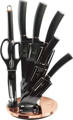 Produktbild von Berlinger Haus Messer Set Bh-2421 Schwarz Rose Im Ständer