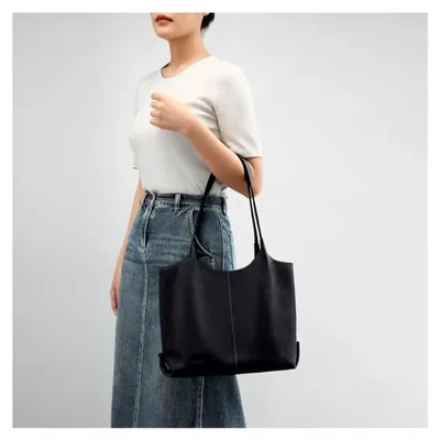 Produktbild von Damen Shopper aus Leder große Tote Bag Schultertasche für Büro, Schule und Einkauf