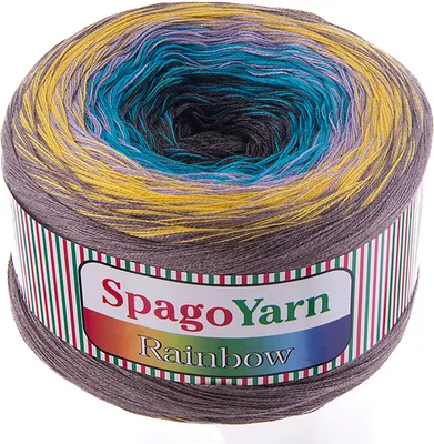 Produktbild von 250g Farbverlaufsgarn Rainbow mit 1000m Bobbel Strickwolle Häkelgarn Sommerwolle