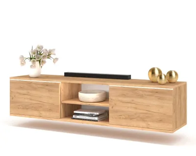 Produktbild von Fernsehschrank TV-Lowboard KING HÄNGEND Mit LED Craft Eiche/Craft Eiche 160cm