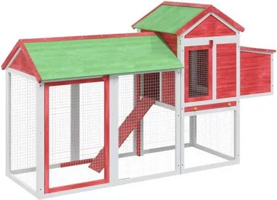 Obrázek produktu pro Dřevěný kurník 193 x 65 x 117 cm pro domácí mazlíčky