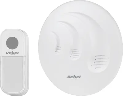 Obrázek produktu pro Rebel URZ2005-2 Bezdrátový zvonek na baterie, 1 x příjmač, 1x ovladač, 80 m, bílý