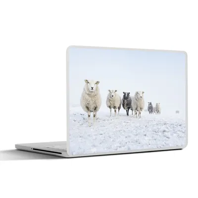 Produktbild von MuchoWow® Laptop Aufkleber Sticker Cover Schafe - Wolle - Schnee 25x18 cm - Laptop-Deko