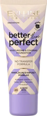 Zdjęcie produktu dla Eveline Cosmetics Better Than Perfect – podkład, długotrwały efekt, błyszczące wykończenie, Odcień 2.5 almond beige