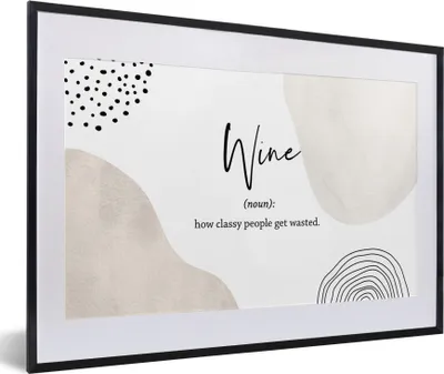 Produktbild von MuchoWow® Gerahmtes Poster Sprichwörter - Wein - Wörterbuch - Zitate - Definition von Wein 60x40 cm - Poster mit Schwarzem Bilderrahmen Wandposter Rahmen Foto Bilder - Schlafzimmer - Plakat in Rahmen - Drucken